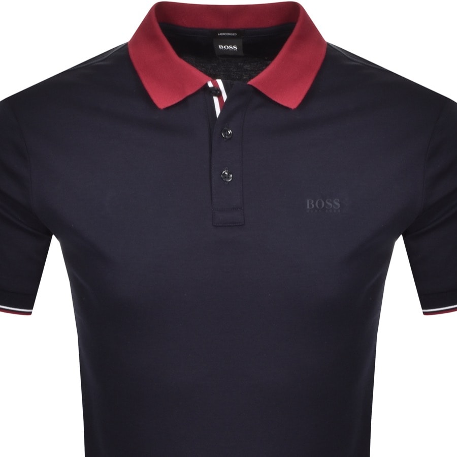 Alternative Image for ProductBOSS Parlay Jersey Short Sleeve Polo T Shirt Navy2